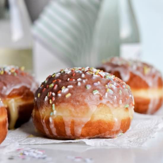 Strawberry Vanilla Cream Doughnuts