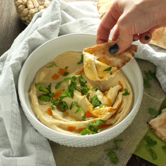 The Smoothest Crockpot Hummus