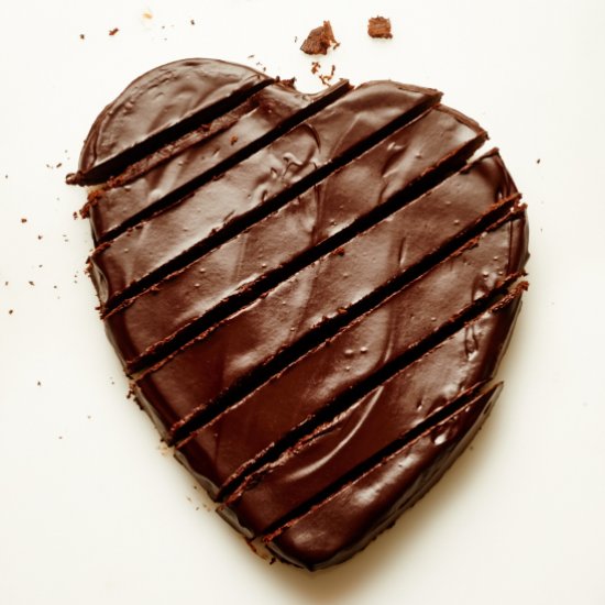 Dark Chocolate Heart Cake