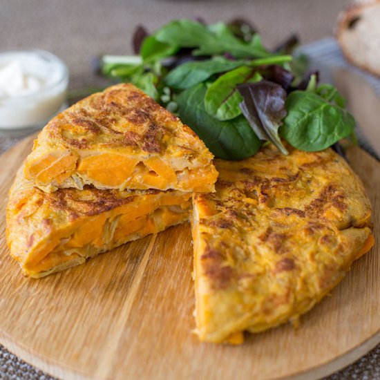 Spanish sweet potato omelette