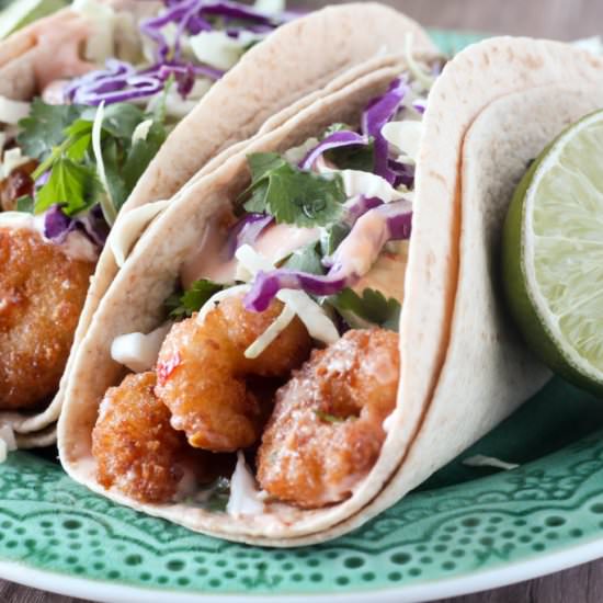 Crispy Sweet Chili Shrimp Tacos