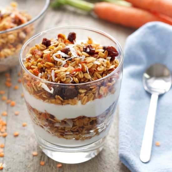 Red Lentil Carrot Cake Granola