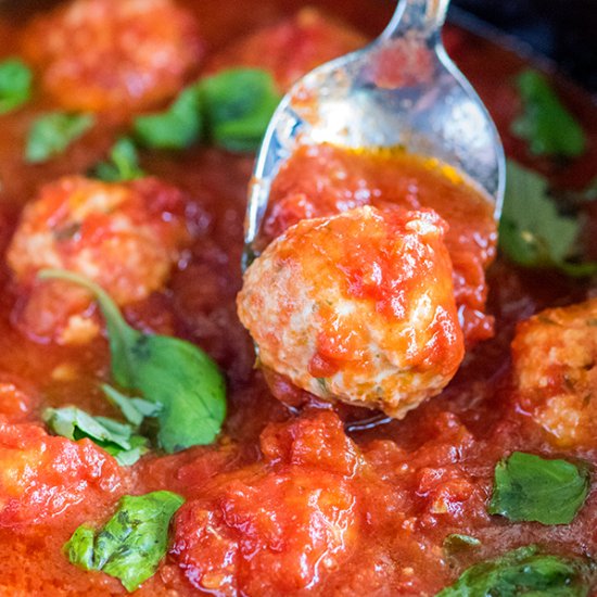 Easy Slow Cooker Chicken Meatballs