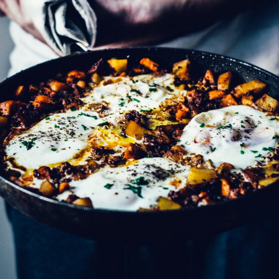 Chorizo & Hash Egg Skillet