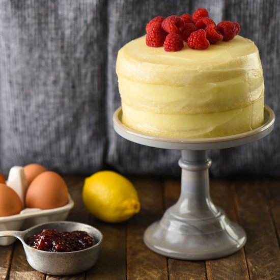 Lemon Raspberry Cake for Two