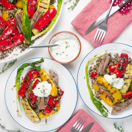 Steak with Grilled Vegetables