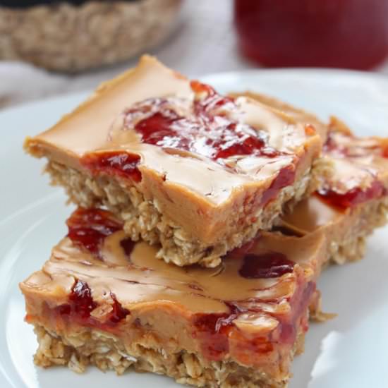 PB & J Oatmeal Freezer Bars