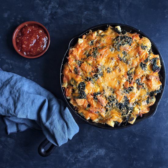 Black Kale and Butternut Squash Strata