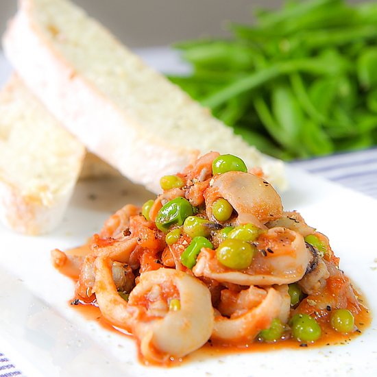 Cuttlefish Stew with Green Peas