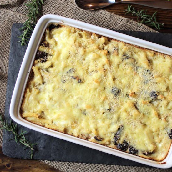 Mushroom and Leek Pasta Bake (VG)