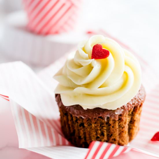 Beet Red Velvet Cupcakes