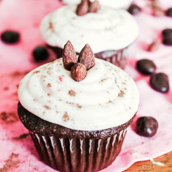 Chocolate Strawberry Almond Cupcake