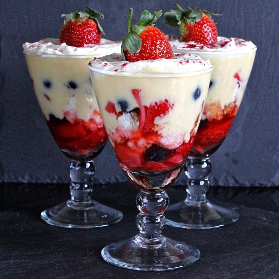 Strawberry Angel Cake Trifle GF