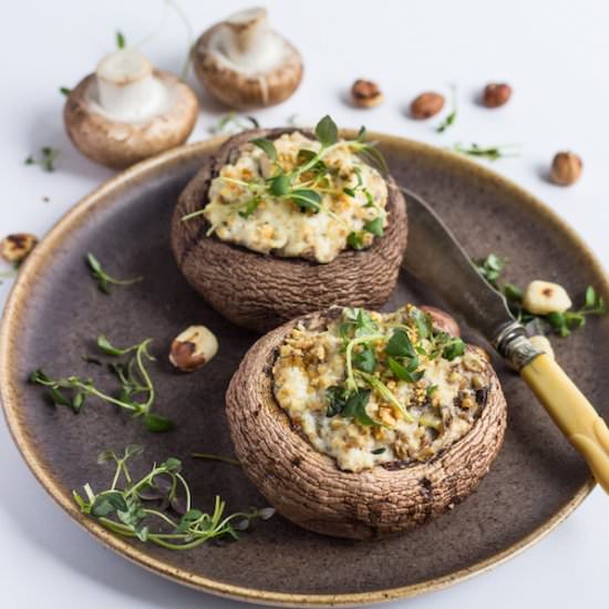 Ricotta & Hazelnut Stuffed Mushrooms