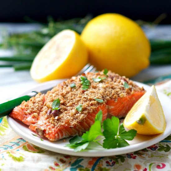 Maple Pecan Crusted Salmon