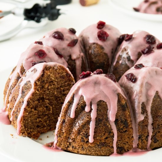 Cranberry Chocolate Red Wine Cake