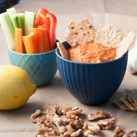 Lemon Walnut Roasted Red Pepper Dip