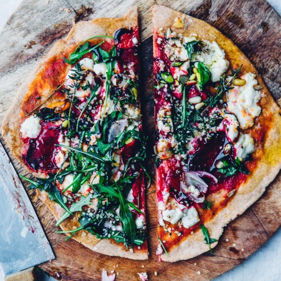 Beet and Chevre – Thin Crust Pizza