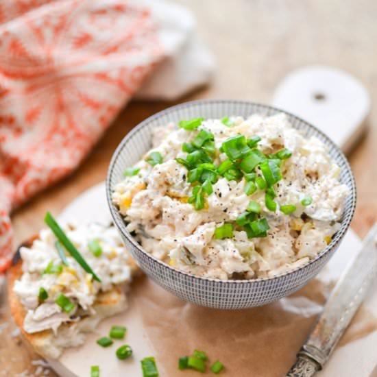 Tuna Salad with Rice and Cheese