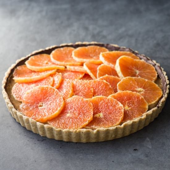 Healthy Almond Caramel Orange Tart