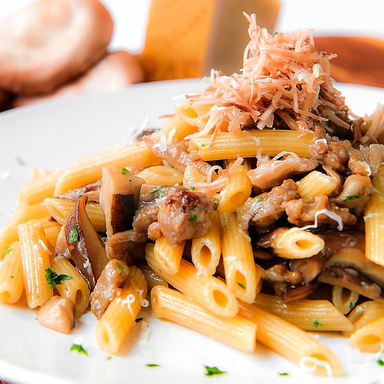 Mushrooms and Sausage Pasta