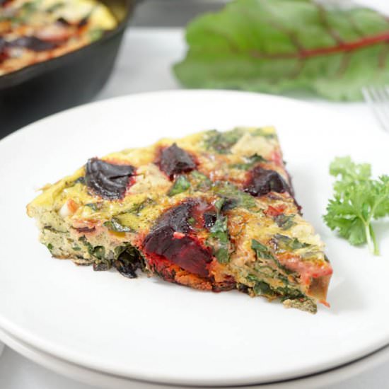 Herb Beetroot & Beet Green Frittata