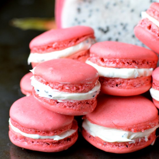 Dragonfruit Macarons