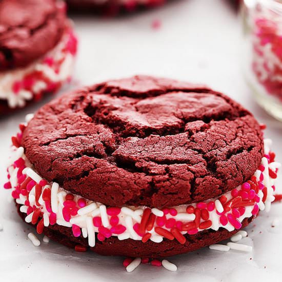 Red Velvet Sandwich Cookies