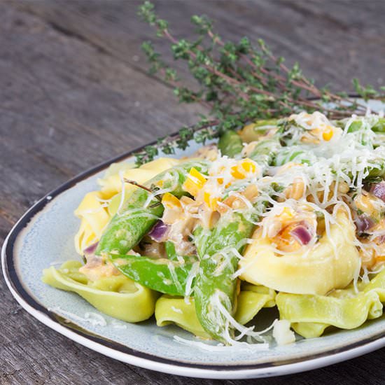 Tortellini Bicolore with Manchego