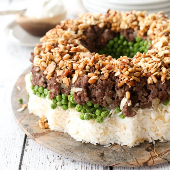 Syrian Rice & Peas Cake