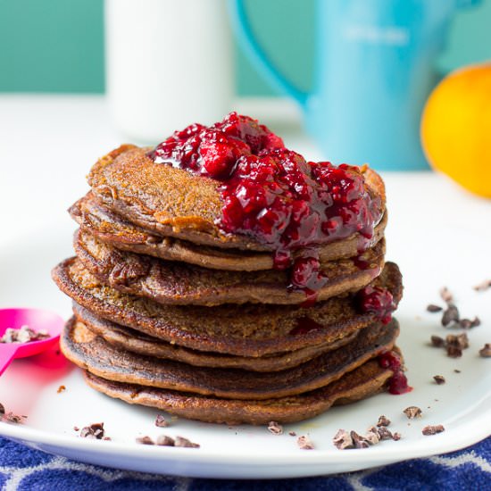 Chocolate Peanut Butter Pancakes