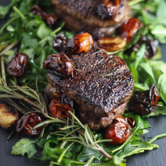 Filet Mignon with Balsamic Tomatoes