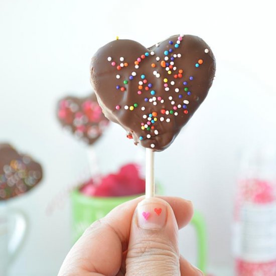 Heart Shaped Cake Lollies