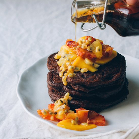 Chocolate Ginger Einkorn Pancakes