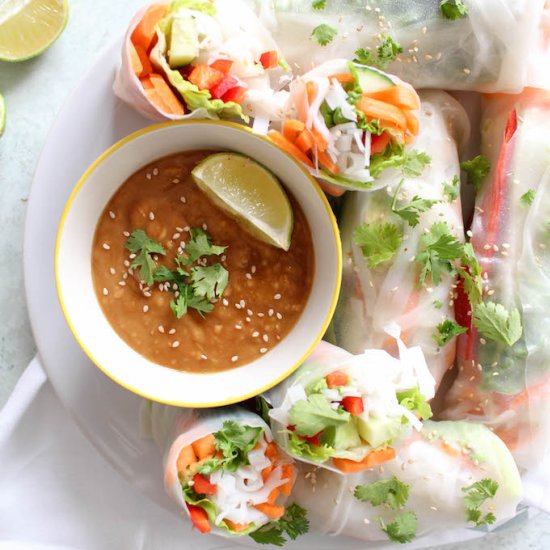 Thai Summer Rolls with Peanut Dip