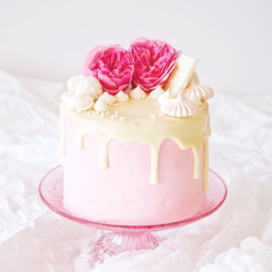 Ginger Malted Vanilla Hibiscus Cake