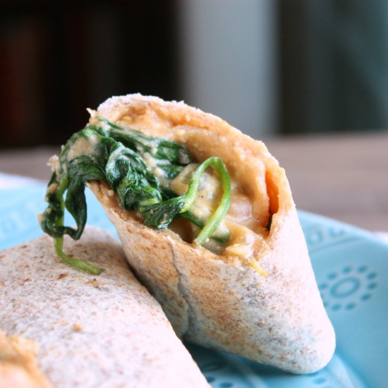 Cheezy Chickpea Burritos**Freezable