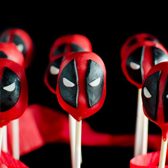 Funfetti Deadpool Cake Pops