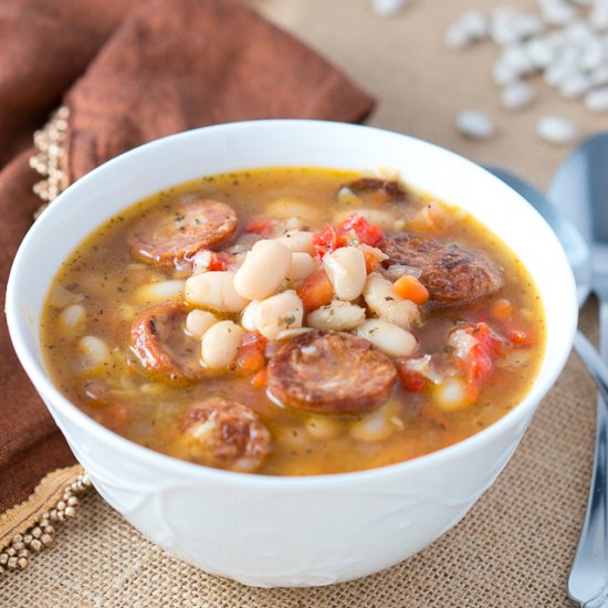 Hearty White Bean Soup w/ Sausage