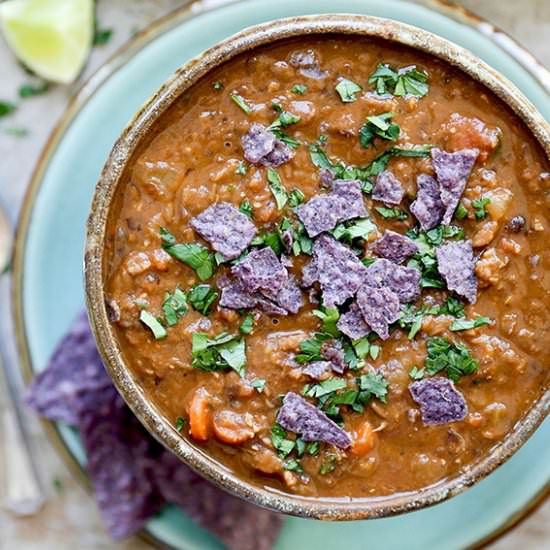 Lentil, Black Bean and Sausage Soup