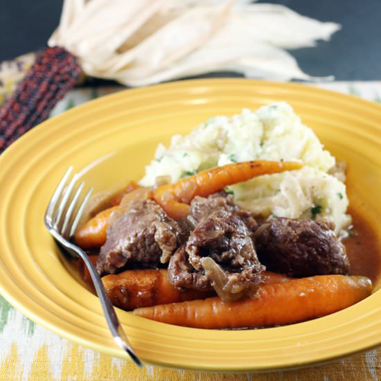 Beer and wine braised beef stew