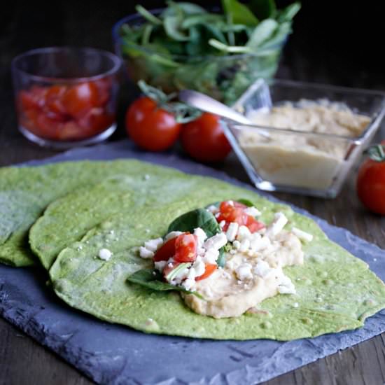 Spinach Flour Tortilla Wraps