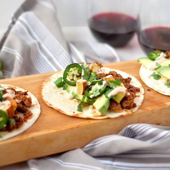 Chorizo Tacos with Chipotle Aioli