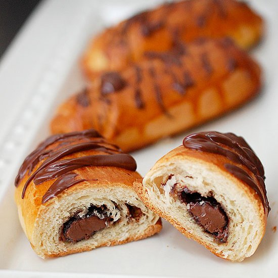 Chocolate filled croissants