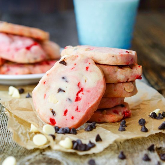 Chocolate Cherry Shortbread Cookies