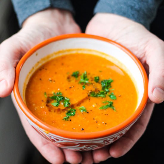 Tomatoes Red Lentils Coconut Soup