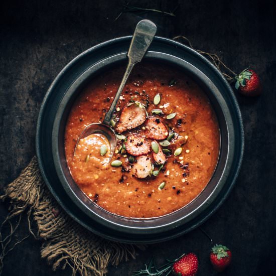 Red Pepper Strawberry Soup