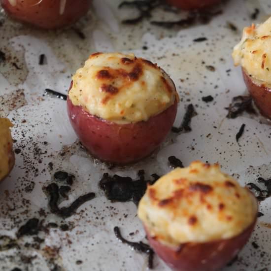 Spinach Queso Potato Bites