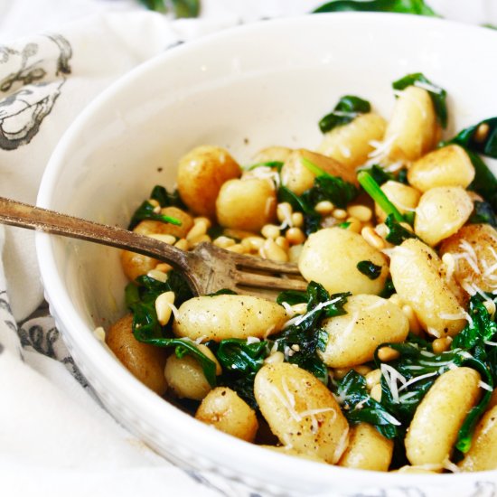 Brown Butter Gnocchi with Spinach