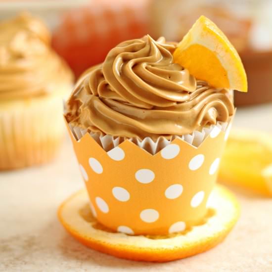 Orange Cupcake with Dulce de Leche